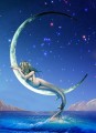 sirena in argento luna nuda originale